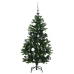 Árbol Navidad artificial con bisagras 150 LED y bolas 120 cm