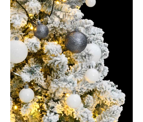 Árbol Navidad artificial con bisagras 150 LED y bolas 120 cm