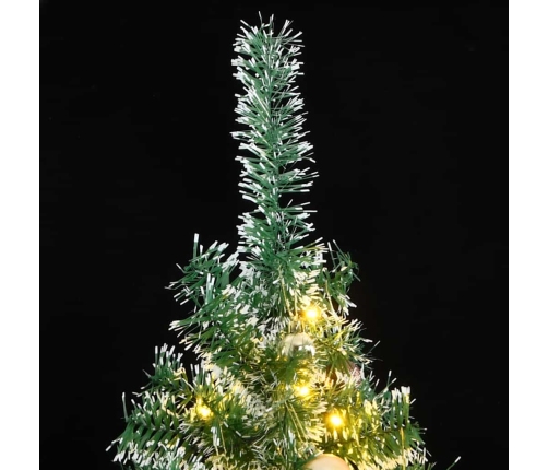 Árbol de Navidad artificial con 300 LED bolas y nieve 180 cm