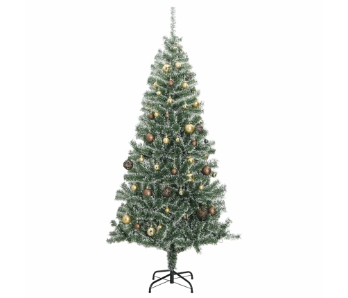 Árbol de Navidad artificial con 300 LED bolas y nieve 180 cm