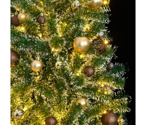 Árbol de Navidad artificial con 300 LED bolas y nieve 210 cm