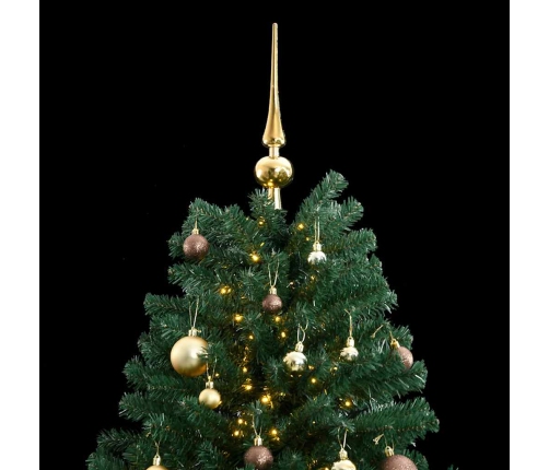 Árbol de Navidad artificial con bisagras 300 LED y bolas 180 cm