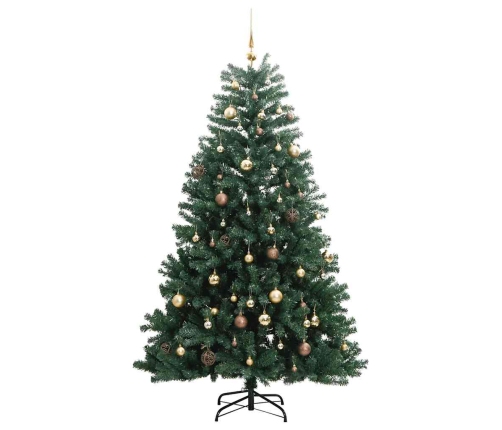 Árbol de Navidad artificial con bisagras 300 LED y bolas 180 cm