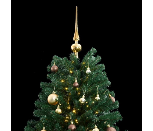 Árbol de Navidad artificial con bisagras 300 LED y bolas 210 cm