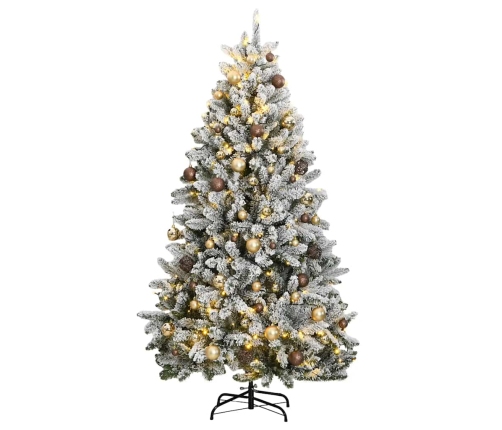 Árbol de Navidad artificial con bisagras 300 LED y bolas 180 cm