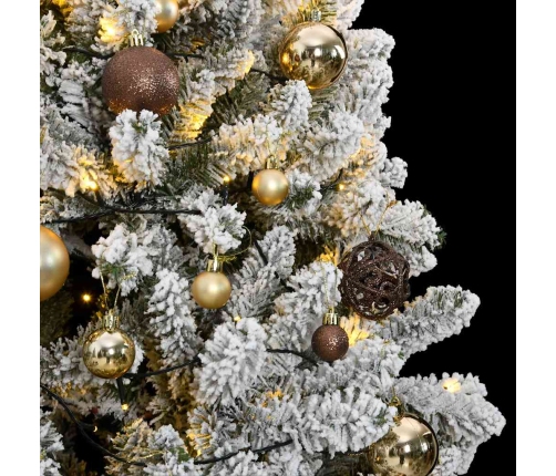 Árbol de Navidad artificial con bisagras 300 LED y bolas 180 cm