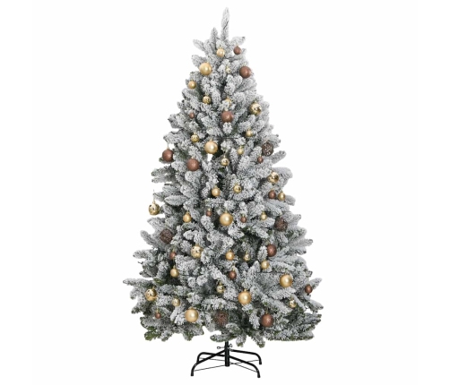 Árbol de Navidad artificial con bisagras 300 LED y bolas 180 cm