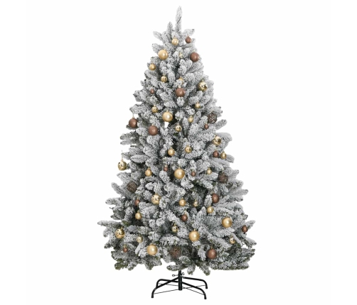 Árbol de Navidad artificial con bisagras 300 LED y bolas 210 cm