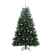 Árbol de Navidad artificial con bisagras 300 LED y bolas 180 cm