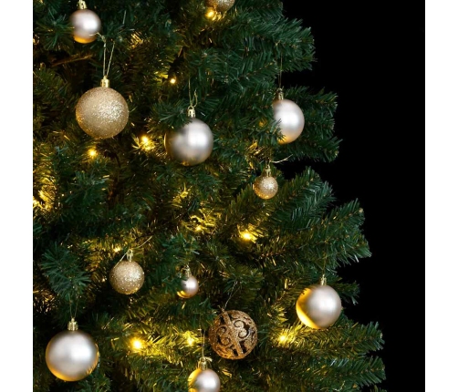 Árbol de Navidad artificial con bisagras 300 LED y bolas 210 cm