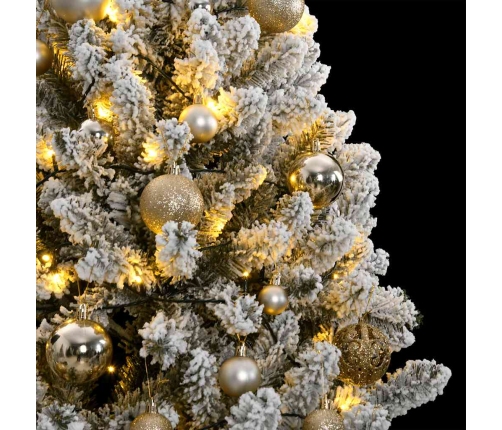 Árbol de Navidad artificial con bisagras 300 LED y bolas 180 cm