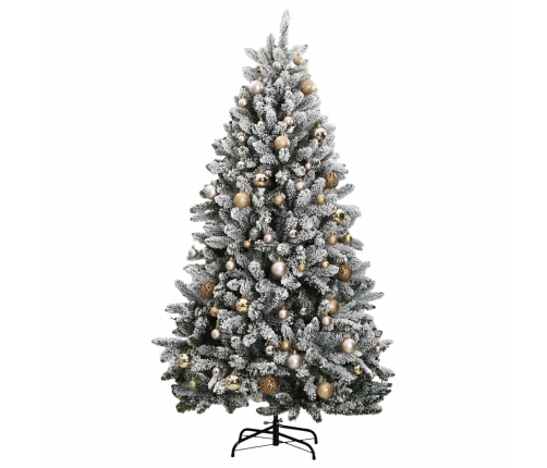 Árbol de Navidad artificial con bisagras 300 LED y bolas 210 cm