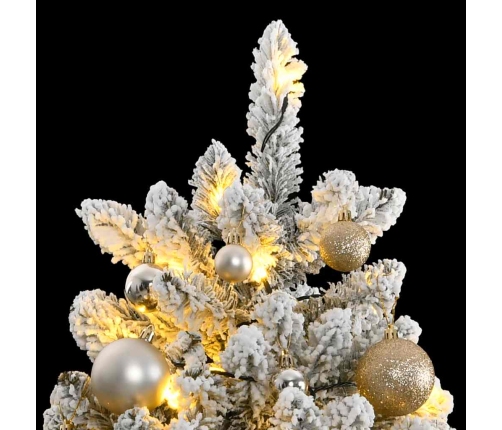 Árbol de Navidad artificial con bisagras 300 LED y bolas 240 cm