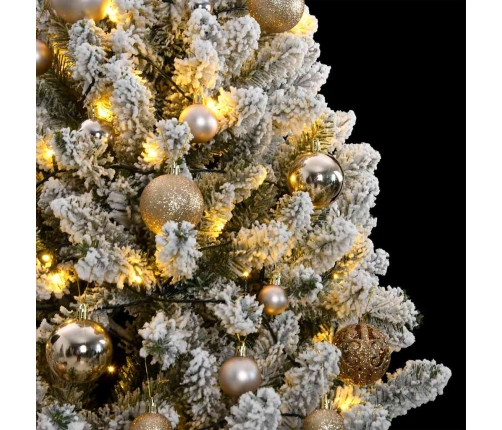 Árbol de Navidad artificial con bisagras 300 LED y bolas 240 cm