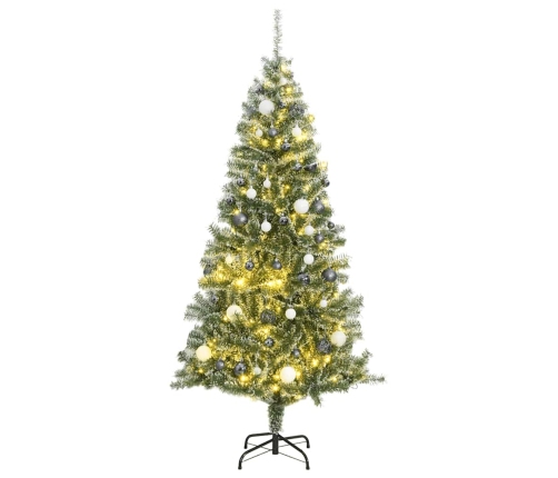 Árbol de Navidad artificial con 300 LED bolas y nieve 180 cm