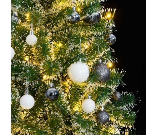 Árbol de Navidad artificial con 300 LED bolas y nieve 180 cm