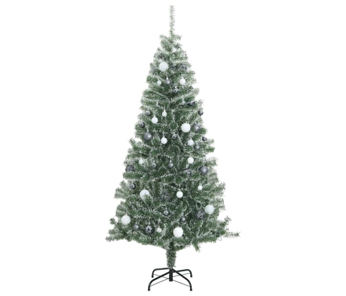 Árbol de Navidad artificial con 300 LED bolas y nieve 180 cm