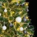 Árbol de Navidad artificial con 300 LED bolas y nieve 210 cm