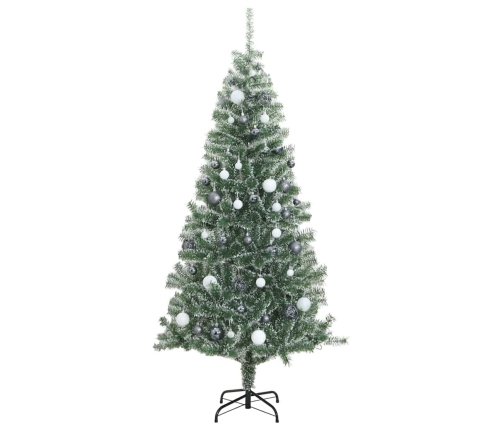 Árbol de Navidad artificial con 300 LED bolas y nieve 210 cm