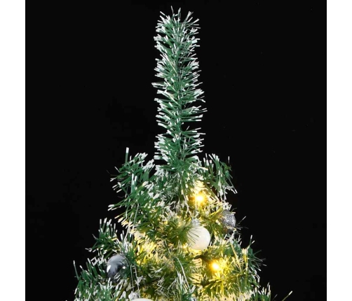 Árbol de Navidad artificial con 300 LED bolas y nieve 240 cm