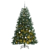 Árbol de Navidad artificial con bisagras 300 LED y bolas 180 cm