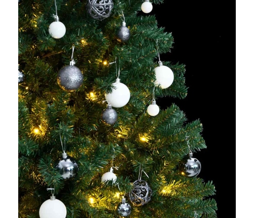 Árbol de Navidad artificial con bisagras 300 LED y bolas 180 cm