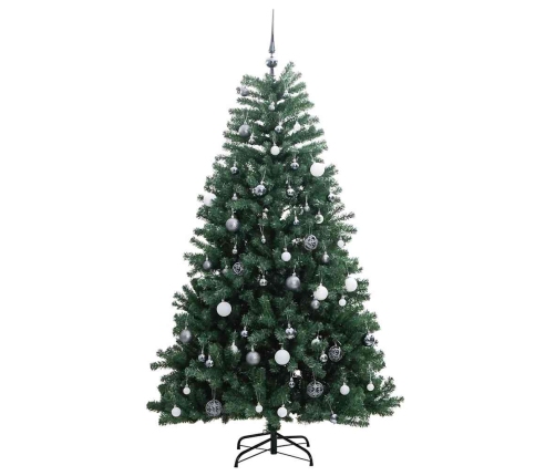 Árbol de Navidad artificial con bisagras 300 LED y bolas 180 cm