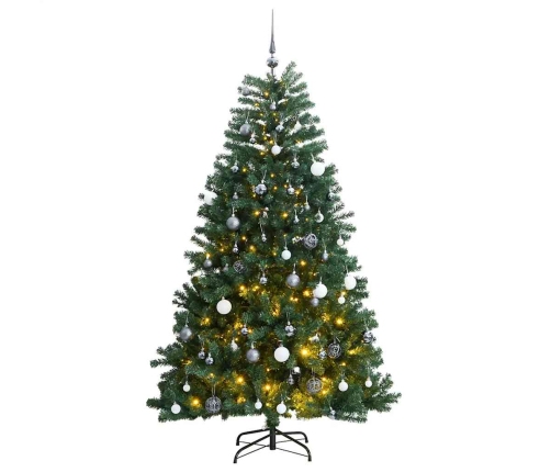 Árbol de Navidad artificial con bisagras 300 LED y bolas 210 cm