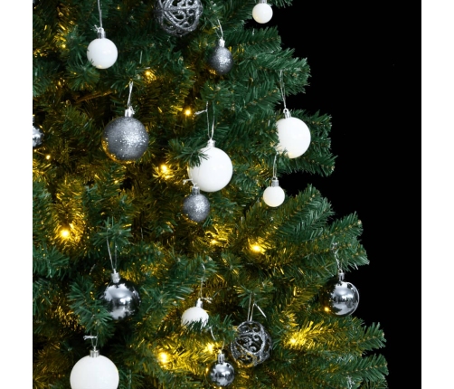 Árbol de Navidad artificial con bisagras 300 LED y bolas 210 cm