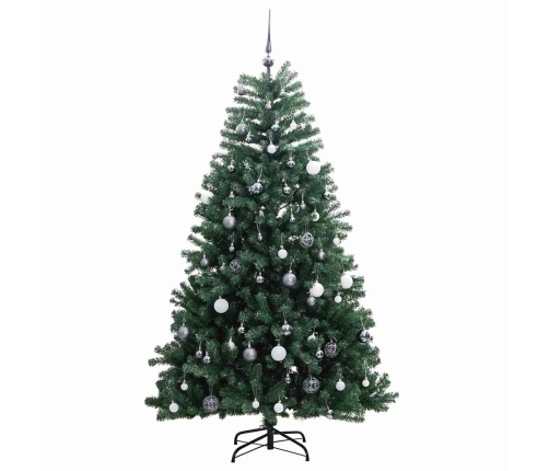 Árbol de Navidad artificial con bisagras 300 LED y bolas 210 cm