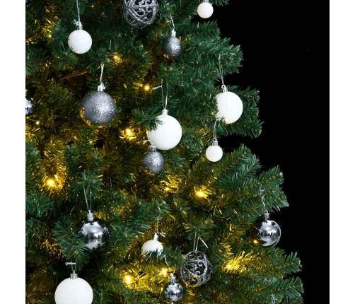 Árbol de Navidad artificial con bisagras 300 LED y bolas 240 cm