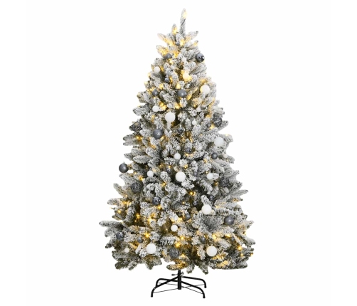 Árbol de Navidad artificial con bisagras 300 LED y bolas 180 cm