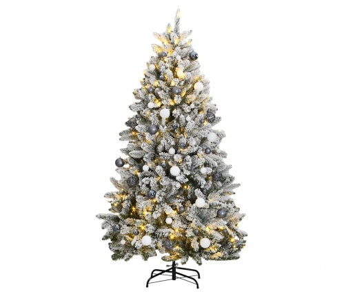 Árbol de Navidad artificial con bisagras 300 LED y bolas 240 cm