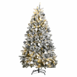 Árbol de Navidad artificial con bisagras 300 LED y bolas 270 cm