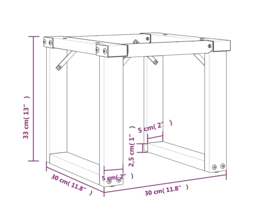 Patas de mesa de centro estructura O acero 30x30x33 cm