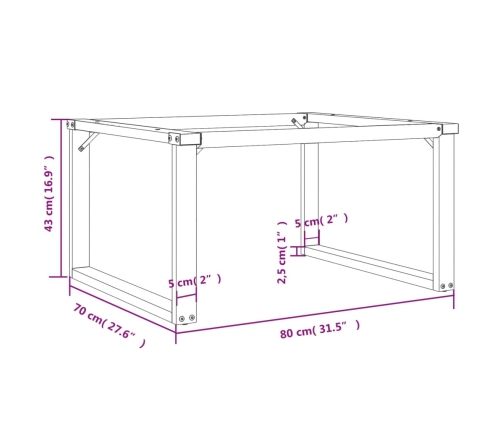 Patas de mesa de centro estructura O acero 80x70x43 cm