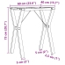 Patas de mesa de comedor estructura Y acero 60x40x73 cm