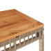 Mesa de jardín ratán PE madera acacia beige mezcla 38x38x42 cm