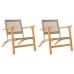 Sillas de jardín 2 uds madera de acacia y ratán sintético beige