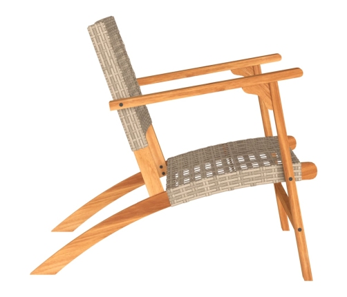 Sillas de jardín 2 uds madera de acacia y ratán sintético beige