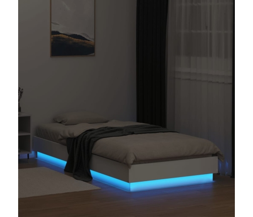 Estructura de cama con luces LED blanco 100x200 cm