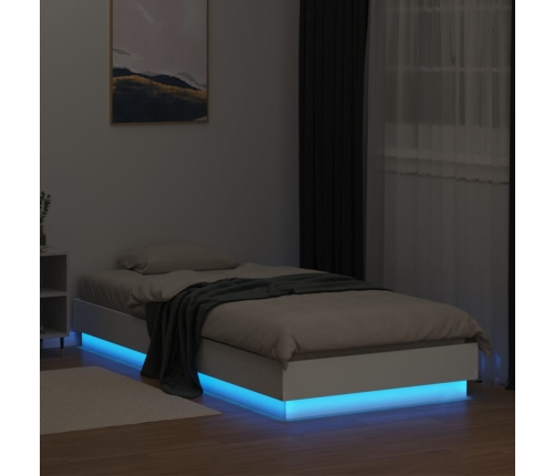 Estructura de cama con luces LED blanco 90x200 cm