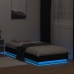 Estructura de cama con luces LED negro 90x200 cm