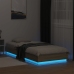 Estructura de cama con luces LED roble Sonoma 90x200 cm