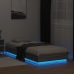 Estructura de cama con luces LED gris Sonoma 90x200 cm