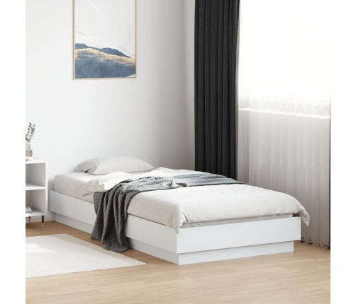 Estructura de cama con luces LED blanco 90x190 cm