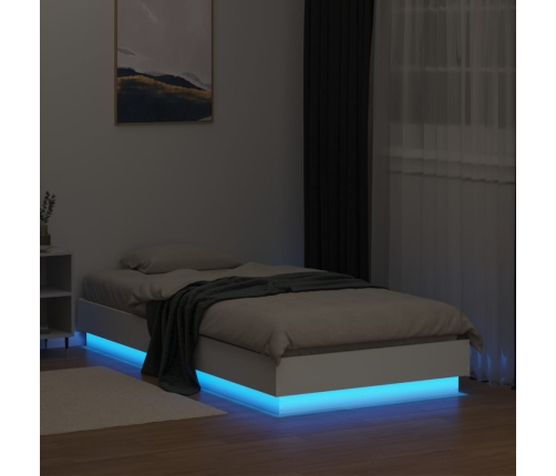 Estructura de cama con luces LED blanco 90x190 cm