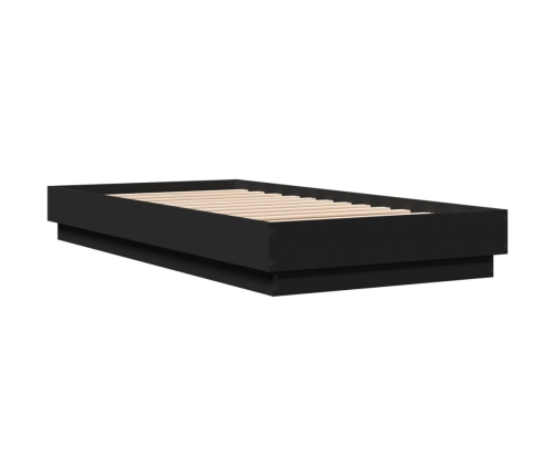 vidaXL Estructura de cama con luces LED negro 90x190 cm