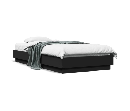 vidaXL Estructura de cama con luces LED negro 90x190 cm