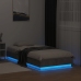 vidaXL Estructura de cama con luces LED gris hormigón 90x190 cm